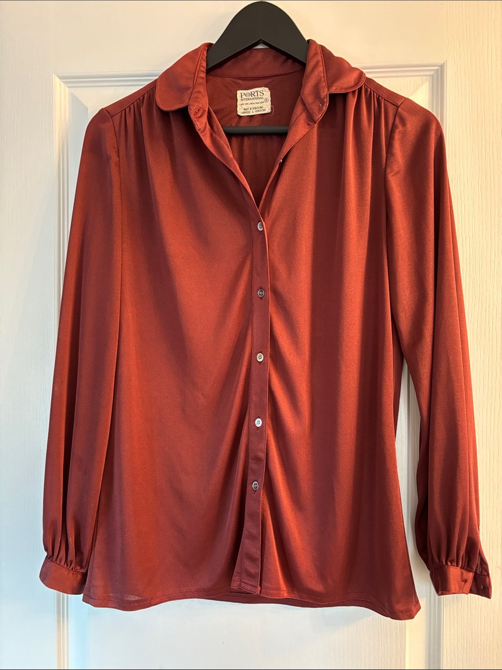 Ports Women's Button-Front Shirt in Rust